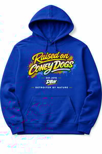 Image 1 of Raised on Coney Dogs Detroit Hoodie – DBN Streetwear Classic