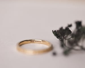 Image of 18ct Yellow gold 2mm, Latin engraved ring