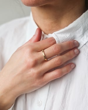 Image of 18ct Yellow gold 2mm, Latin engraved ring