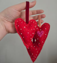 Red Felt Hearts