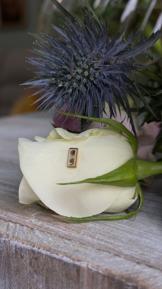 Image of Sandblasted 14k yellow gold semi-colon