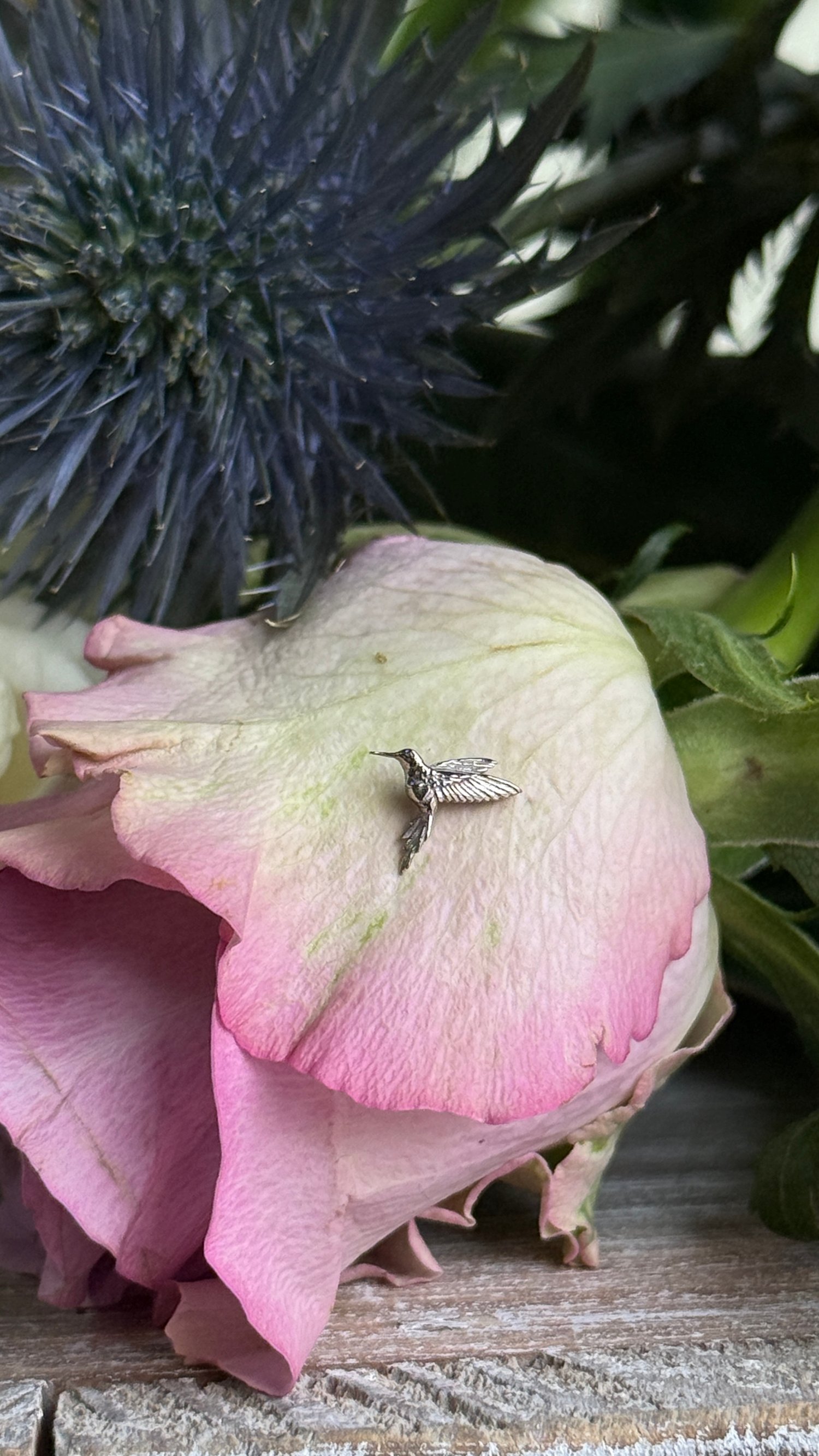 Image of Hummingbird white gold