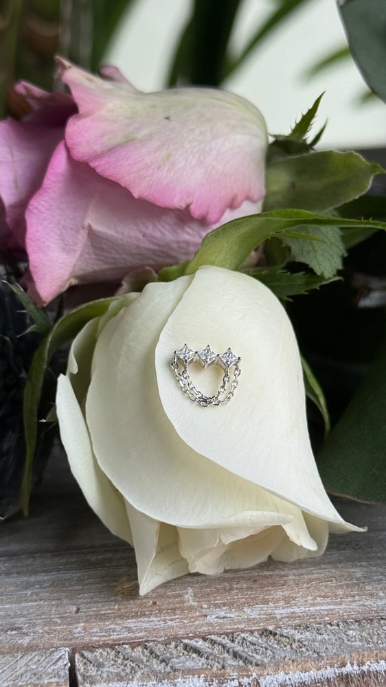 Image of White gold white cz & chains