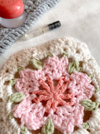 Image 2 of spring series 🌸 sakura crochet pouch
