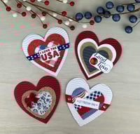 Image 1 of Patriotic Fourth of July Card Toppers for Scrapbooks, Junk Journals and Papercrafts