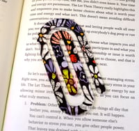 Image 1 of Handmade Trendy Jumbo Acrylic Paperclip with a Colorful Floral Design, Bookmark, pages, flowers