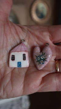 Image 3 of Pull charms set of 2 - pink cottage