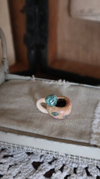Image 3 of Miniature mug scale 1/6 teal mushroom 