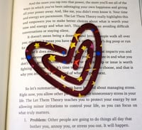Image 1 of Handmade Heart Shaped Acrylic Paperclip with Colorful Stars, pages, bookmark, gift, work, school
