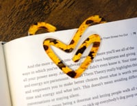 Image 2 of Handmade Heart Shaped Acrylic Paperclip with a Sunflower Design, bookmark, page, gift, work, school