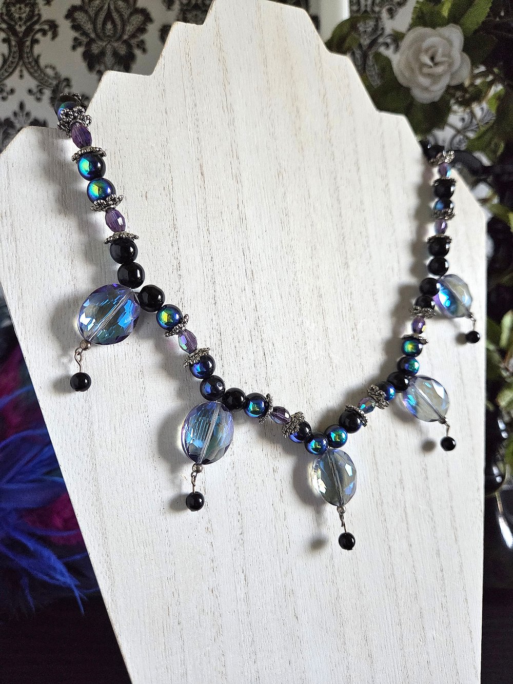 Image of Galaxy-Inspired Handmade Beaded Necklace