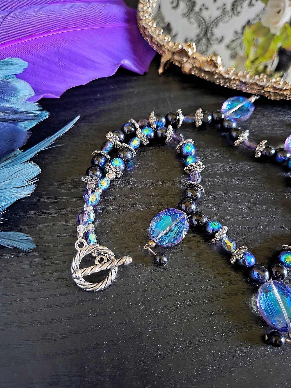 Image of Galaxy-Inspired Handmade Beaded Necklace
