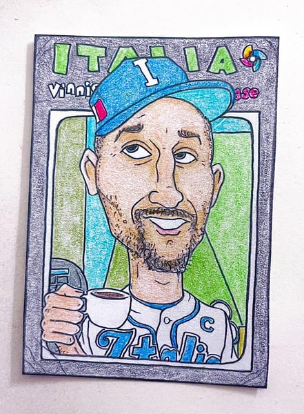 Image of Original pencil artwork—Vinnie Pasquantino, Italy WBC