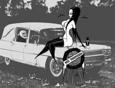 Image of NEW! Miss Transylvanias Wretched Ride  ! - signed print 