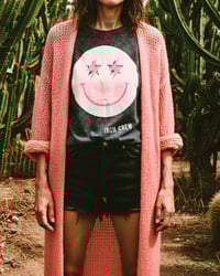 Image 1 of LONG  CARDIGAN  ⛧°IBIZA SCREENPRINT ⛧° OVERSIZED ⛧° UNISEX