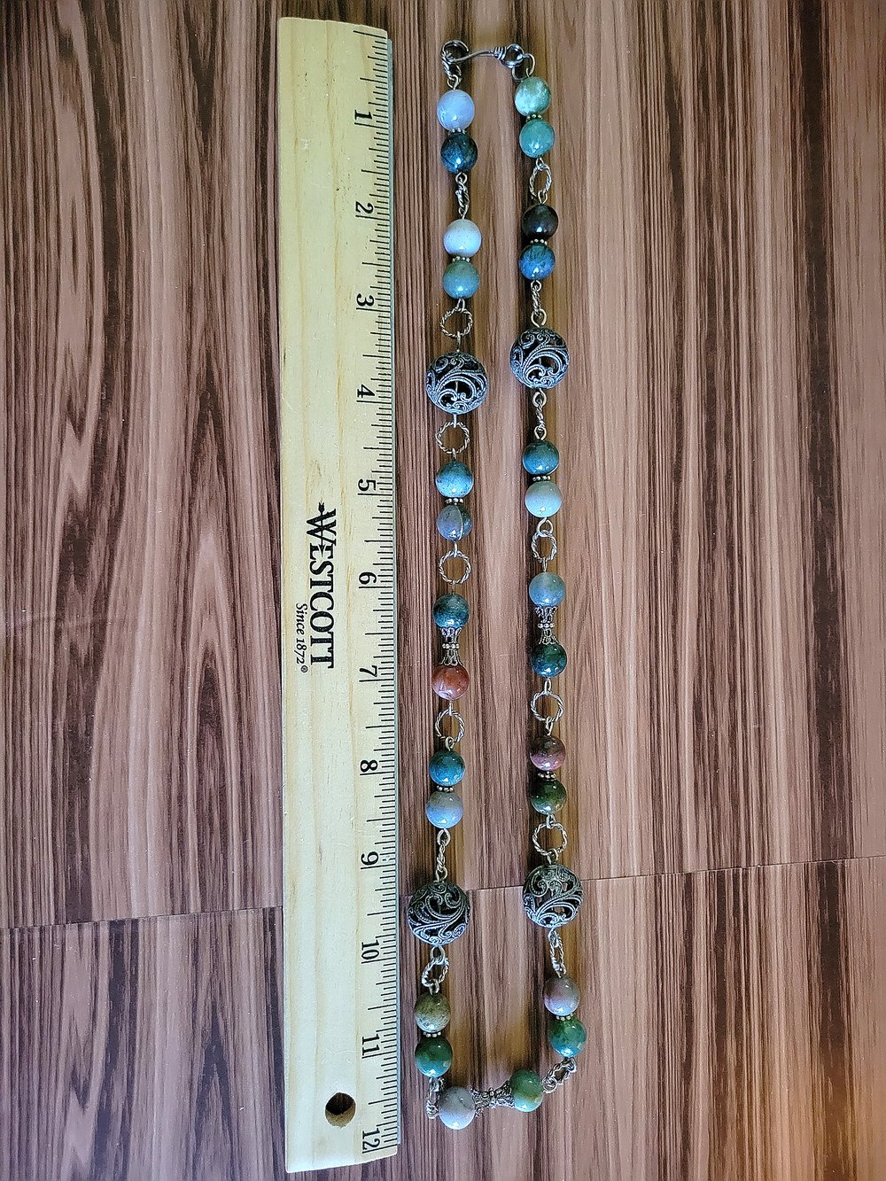 Image of Fancy Jasper and Filigree Beaded Necklace