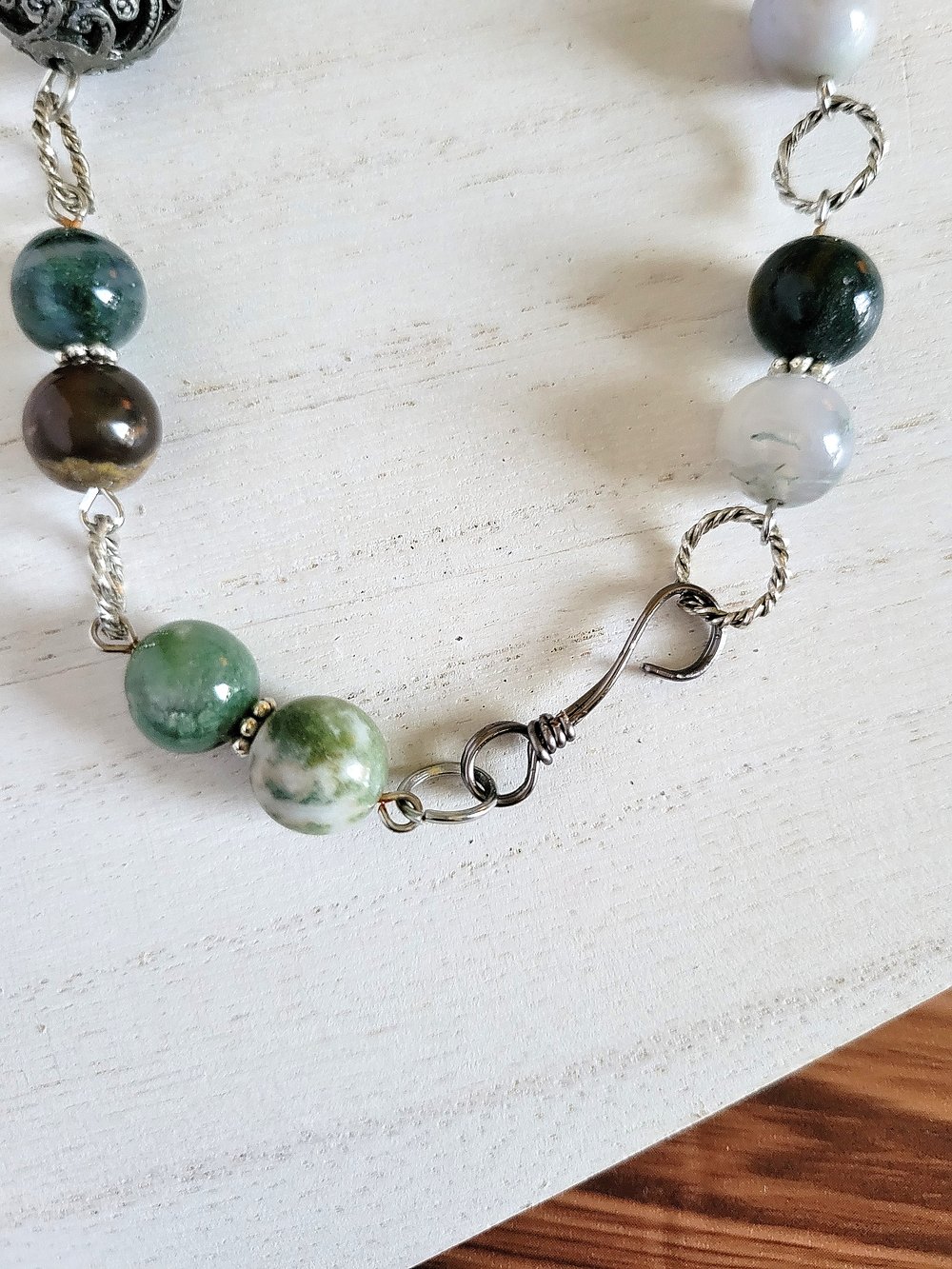 Image of Fancy Jasper and Filigree Beaded Necklace