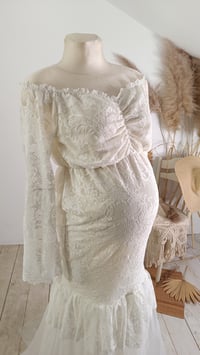 Image 2 of Off white maternity photoshoot dress Anette | size M | off white