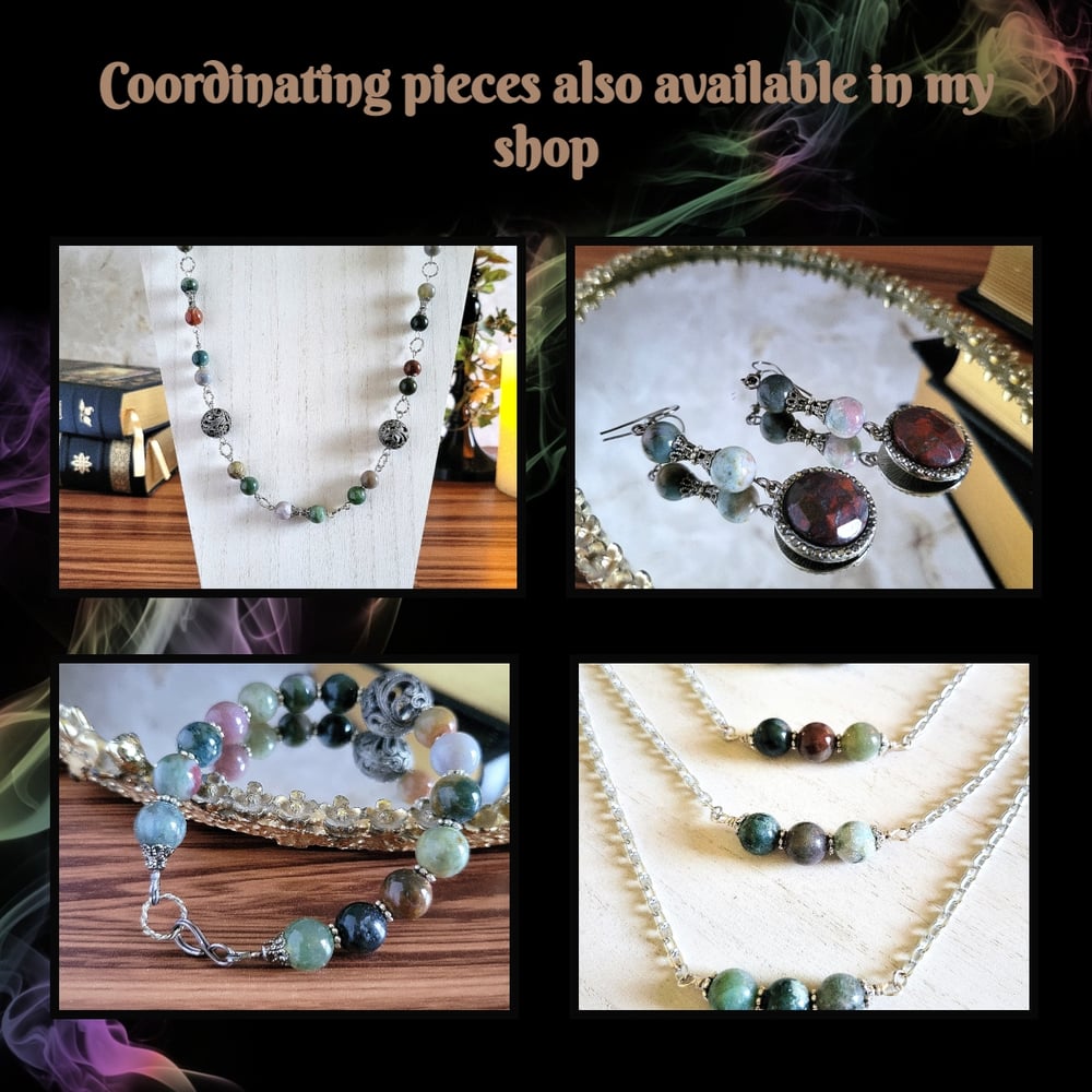 Image of Fancy Jasper Beaded Bar Necklace