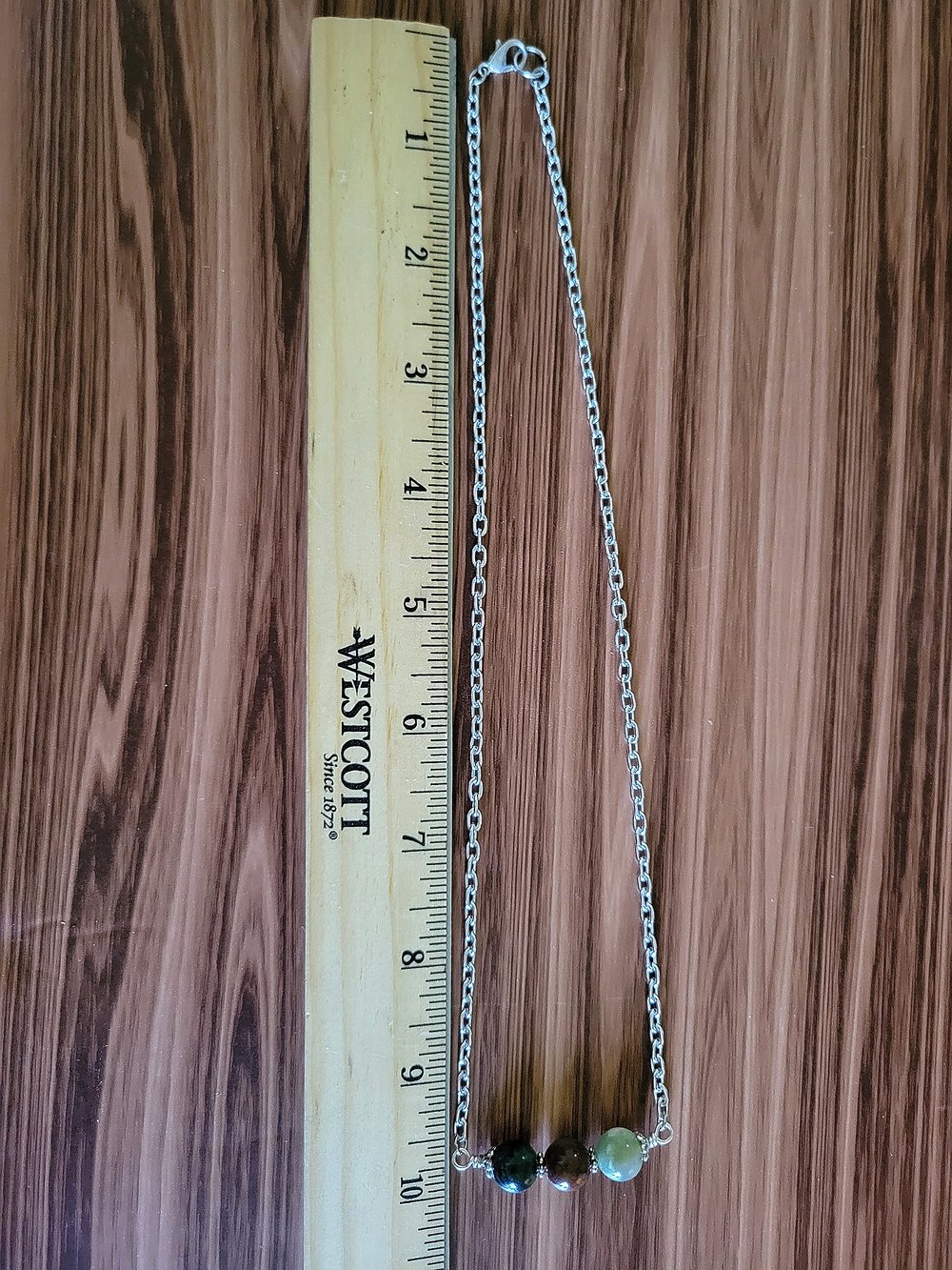 Image of Fancy Jasper Beaded Bar Necklace