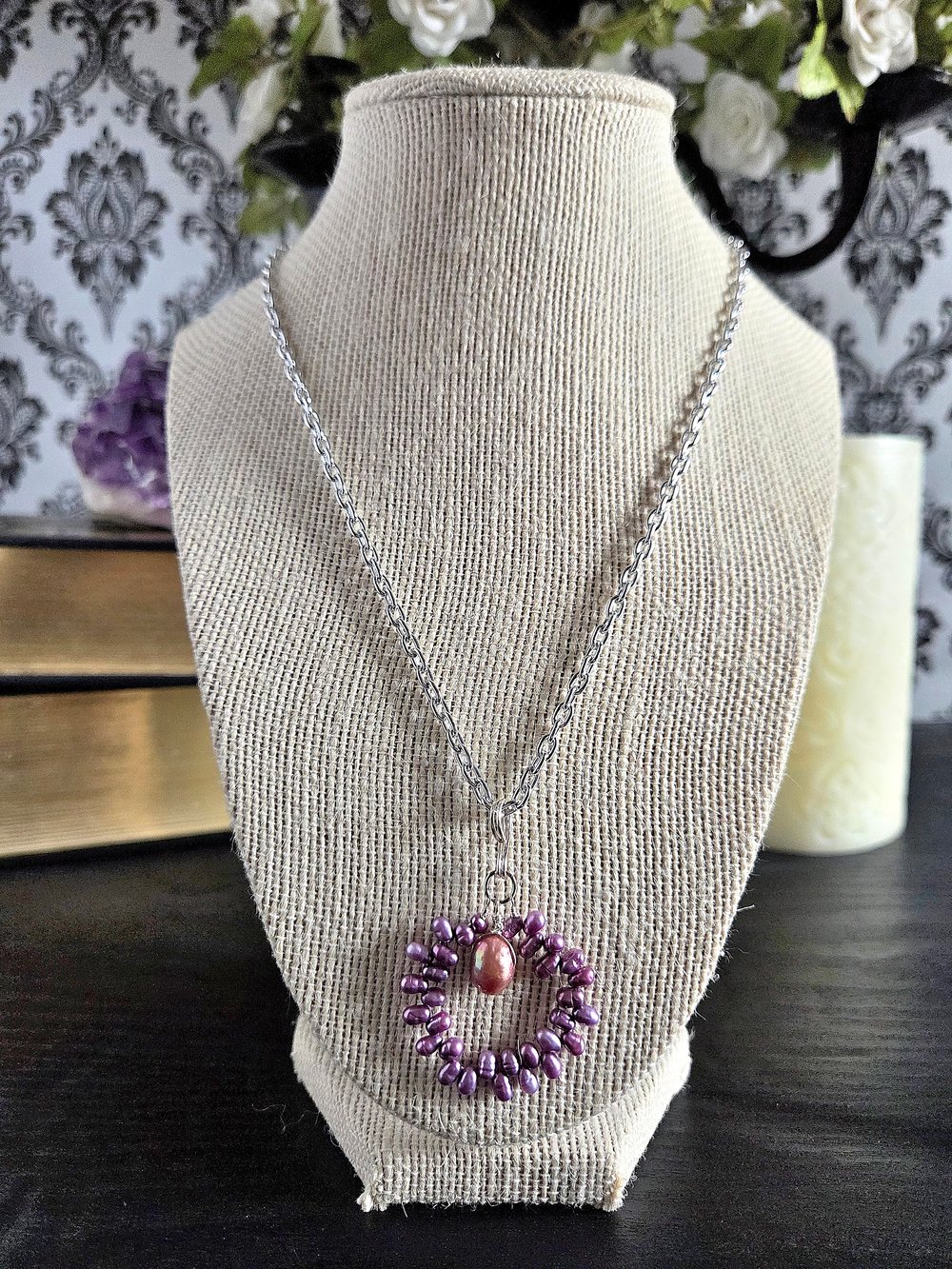 Image of Lilac Freshwater Pearl Bridal Necklace