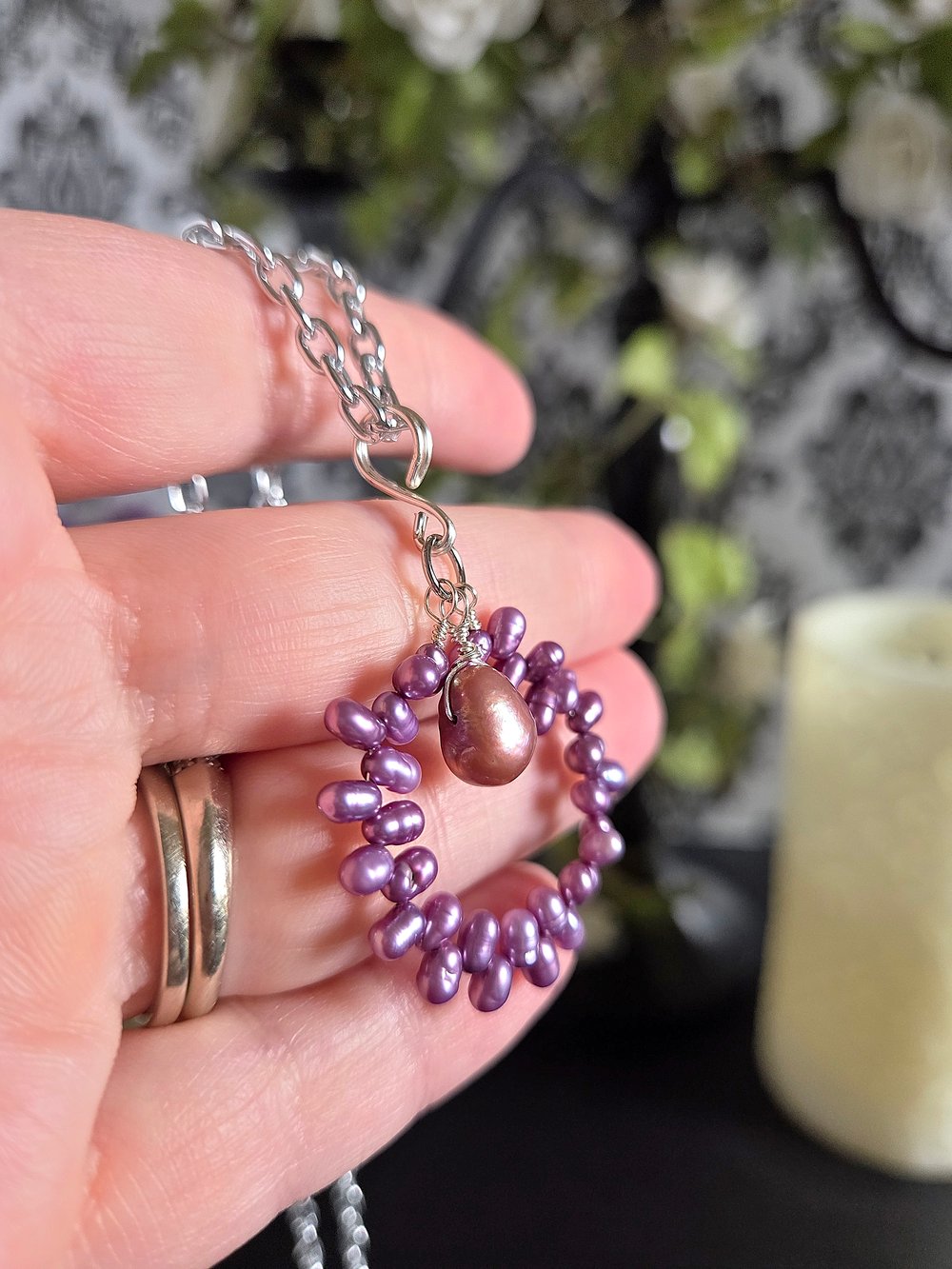 Image of Lilac Freshwater Pearl Bridal Necklace