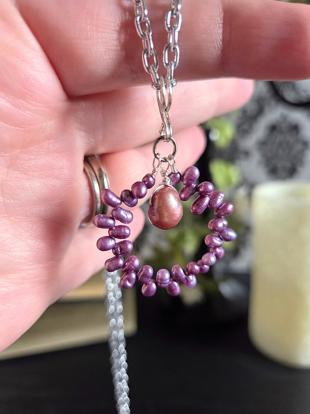 Image of Lilac Freshwater Pearl Bridal Necklace