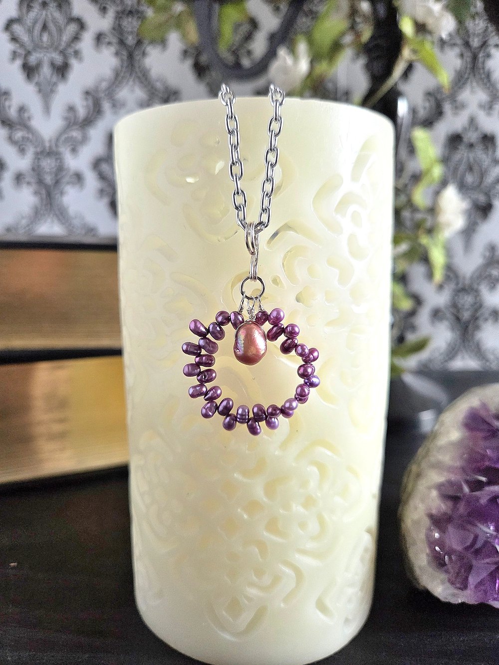 Image of Lilac Freshwater Pearl Bridal Necklace