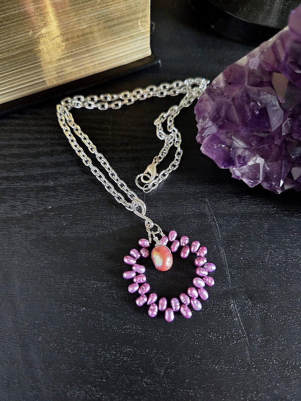 Image of Lilac Freshwater Pearl Bridal Necklace