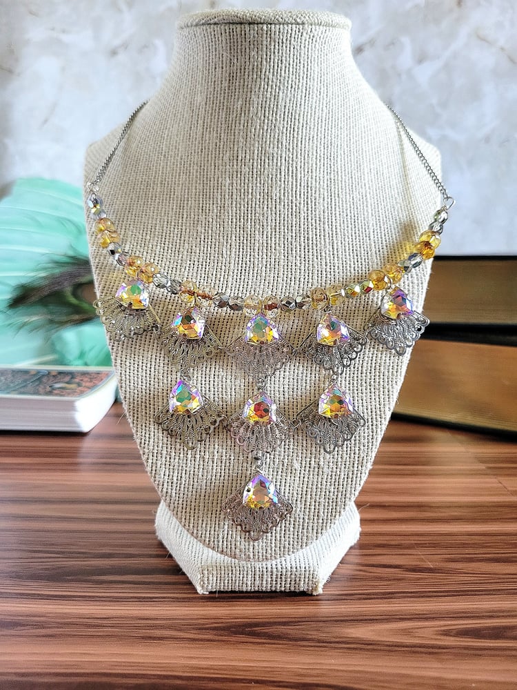 Image of Silver Victorian Fan Collar Necklace