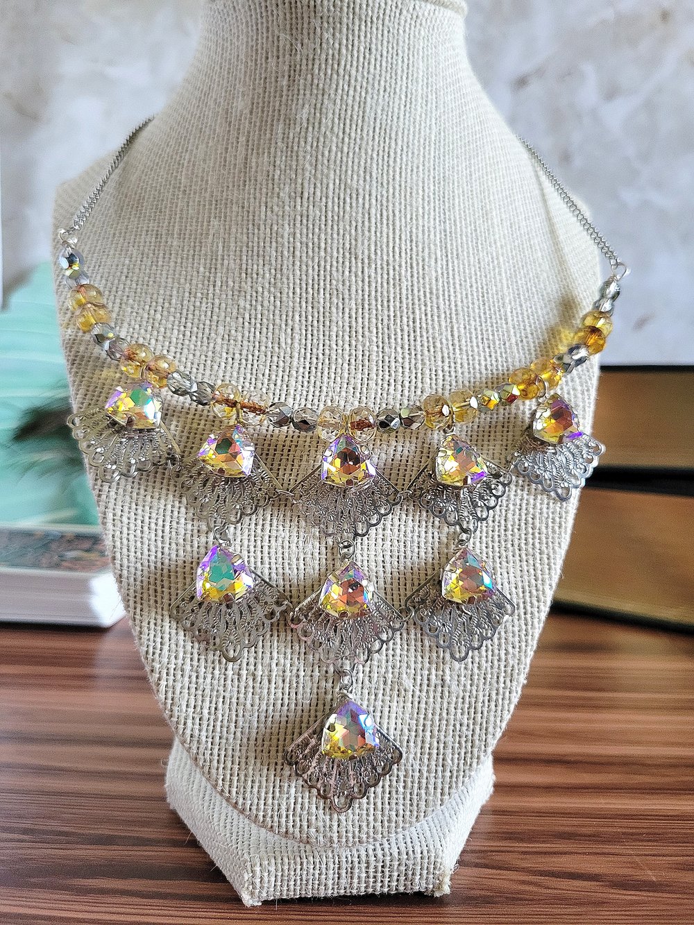 Image of Silver Victorian Fan Collar Necklace