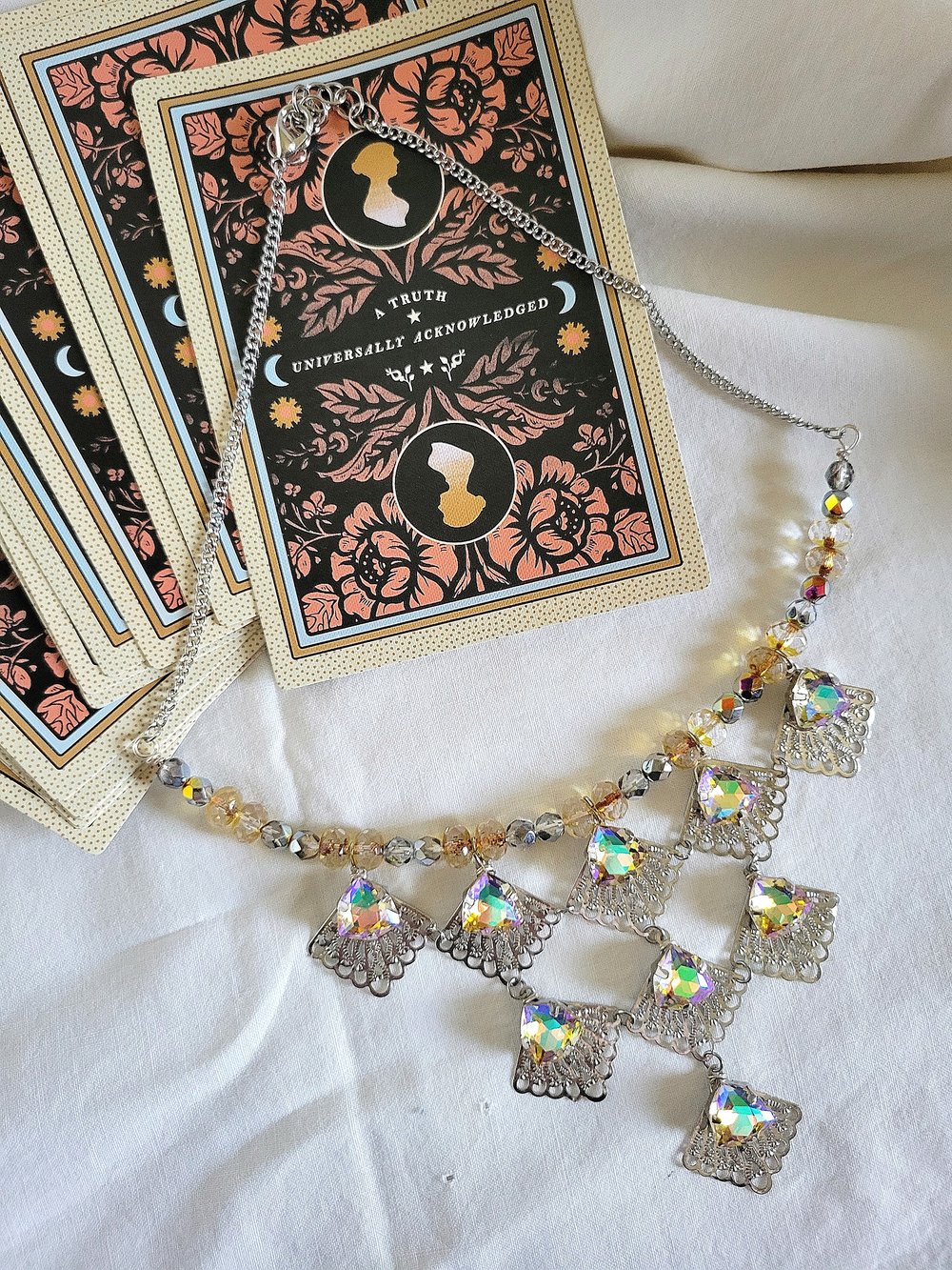 Image of Silver Victorian Fan Collar Necklace