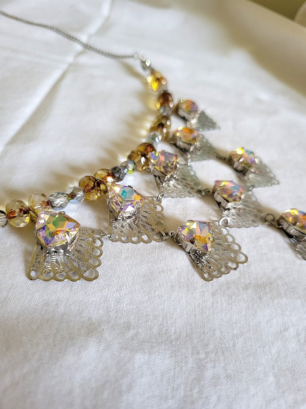 Image of Silver Victorian Fan Collar Necklace