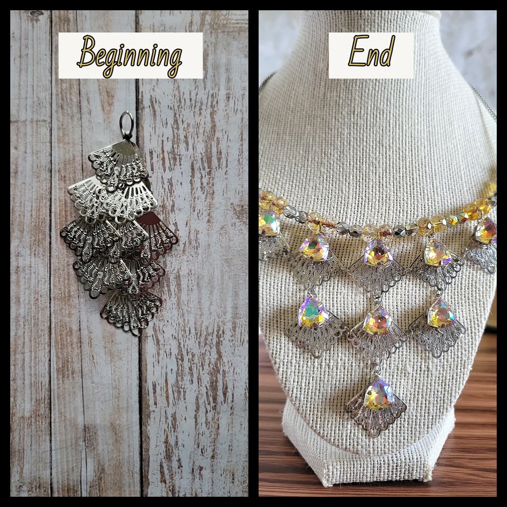 Image of Silver Victorian Fan Collar Necklace