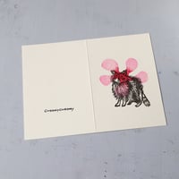 Image 2 of skunk rabbit love stinks blank courtneycourtney handcarved handstamped handmade greeting card cards