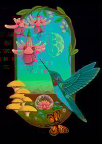 Image 4 of Hummingbird and Fuchsia