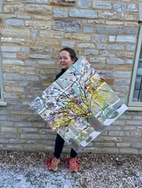 Image 6 of Natural Connections: Forsythia and Vibernum blossom against my studio window 76cm x 76cm 