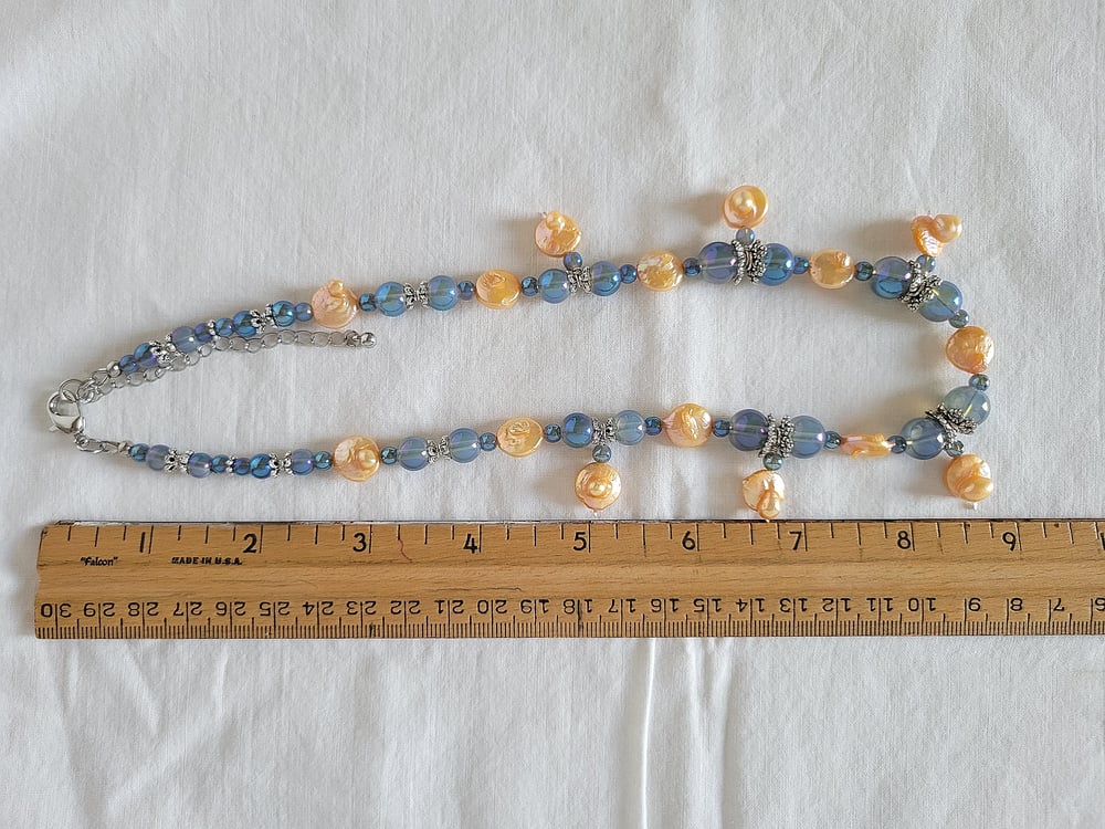 Image of Orange Pearls and Water Bubbles Necklace