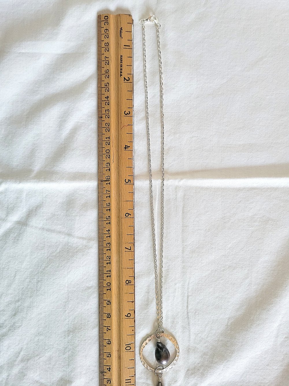 Image of Double Drop Baroque Pearl Pendant on Thin Chain