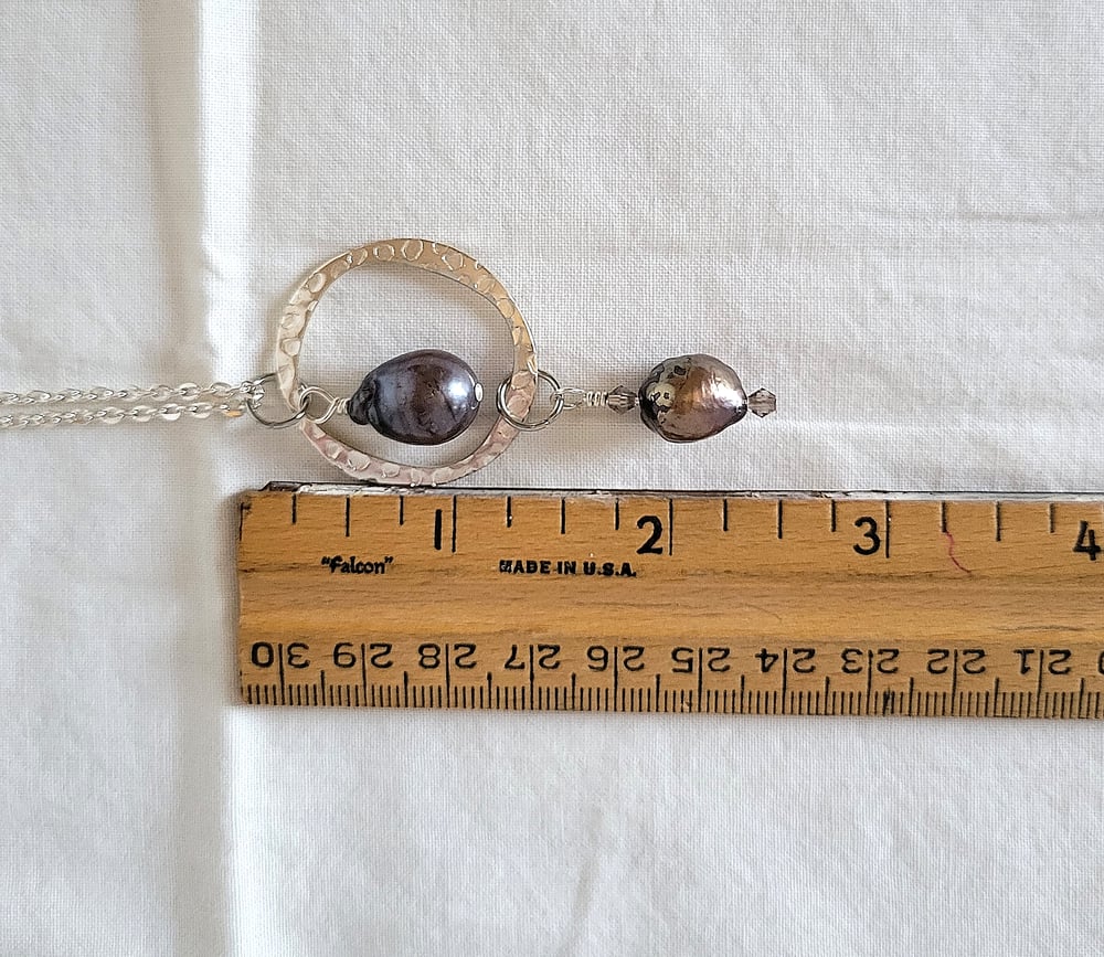 Image of Double Drop Baroque Pearl Pendant on Thin Chain