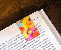 Image 1 of Handmade Magnetic Bookmark, donuts, stars, pink, yellow, book, gift, journal, planner, reading