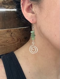Image 1 of Green Aventurine Spiral Earrings 