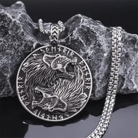 Image 4 of 👑The Armored Kingdom Fenrir wolf pendant Necklace-Viking Amulet-Nordic Mythology