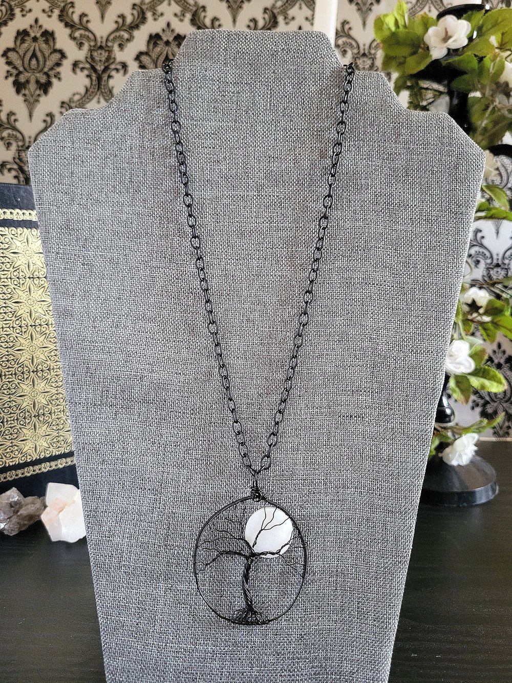 Image of Spooky Tree of Life Pendant With a Full Moon