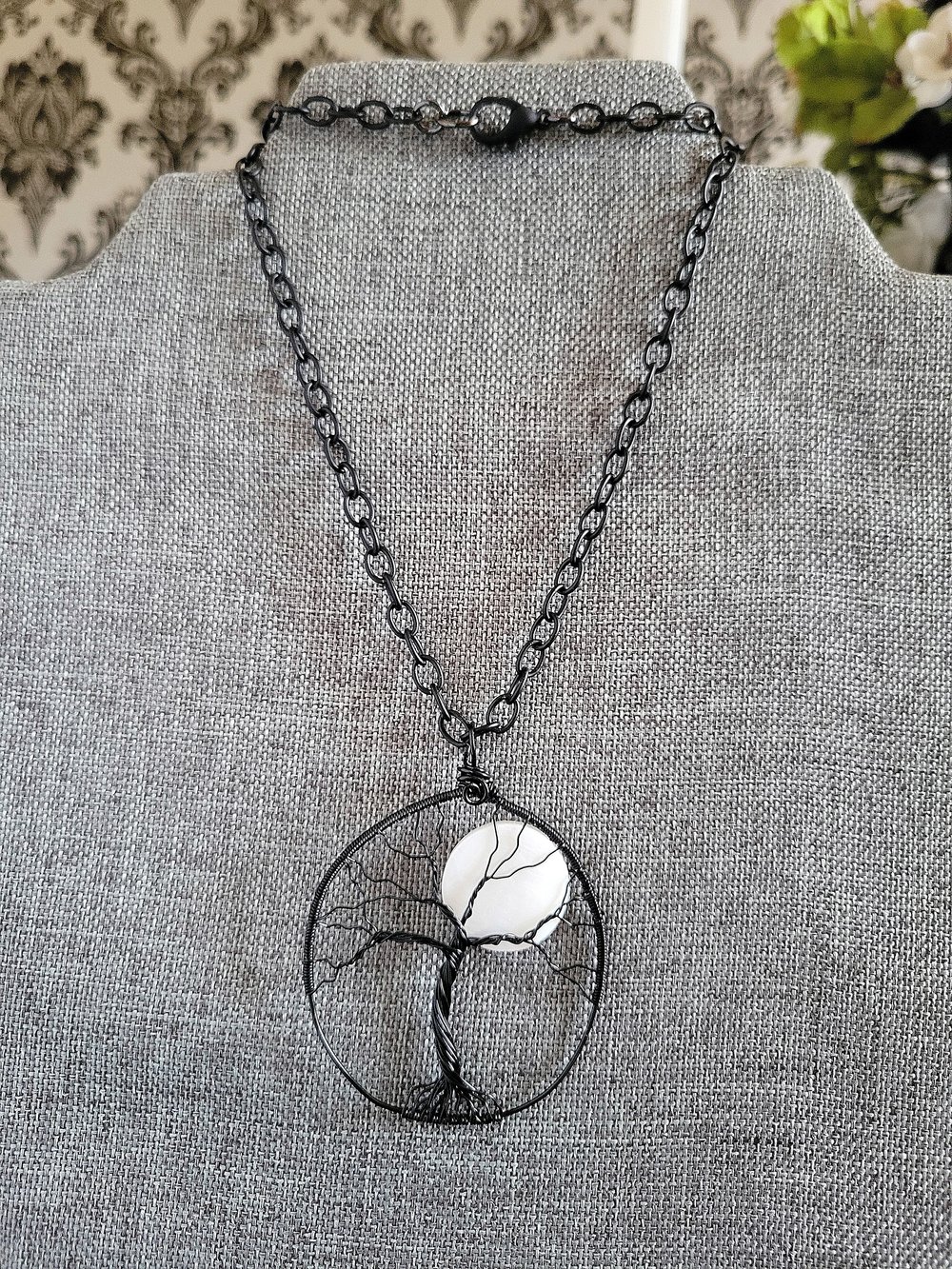 Image of Spooky Tree of Life Pendant With a Full Moon