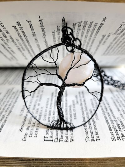 Image of Spooky Tree of Life Pendant With a Full Moon