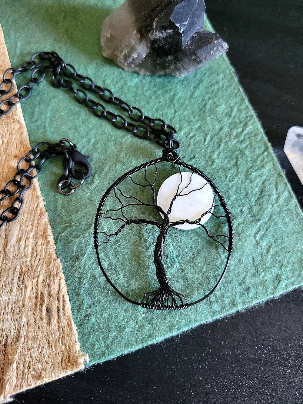 Image of Spooky Tree of Life Pendant With a Full Moon