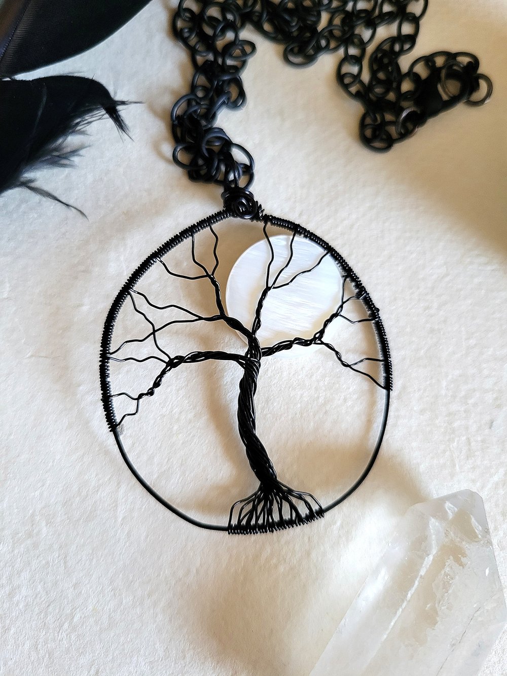 Image of Spooky Tree of Life Pendant With a Full Moon
