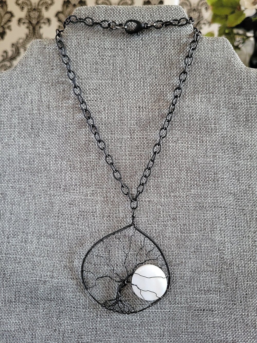 Image of Spooky Tree of Life Pendant With a Rising Moon