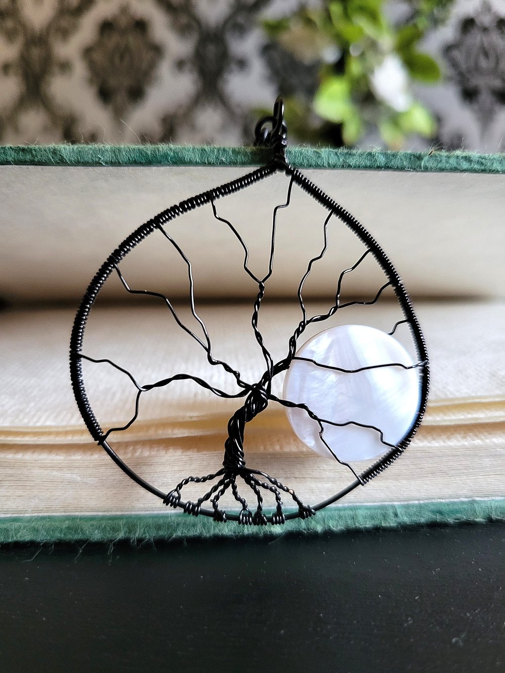 Image of Spooky Tree of Life Pendant With a Rising Moon